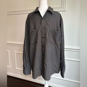 Rocawear vintage Men's Navy Checkered Buttoned Down Dress Shirt XL